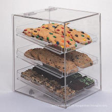 Free Solution Design Bäckerei Einzelhandel Shop Counter Top 3-Tier Pure Acryl Cupcake Süßigkeiten Vitrine